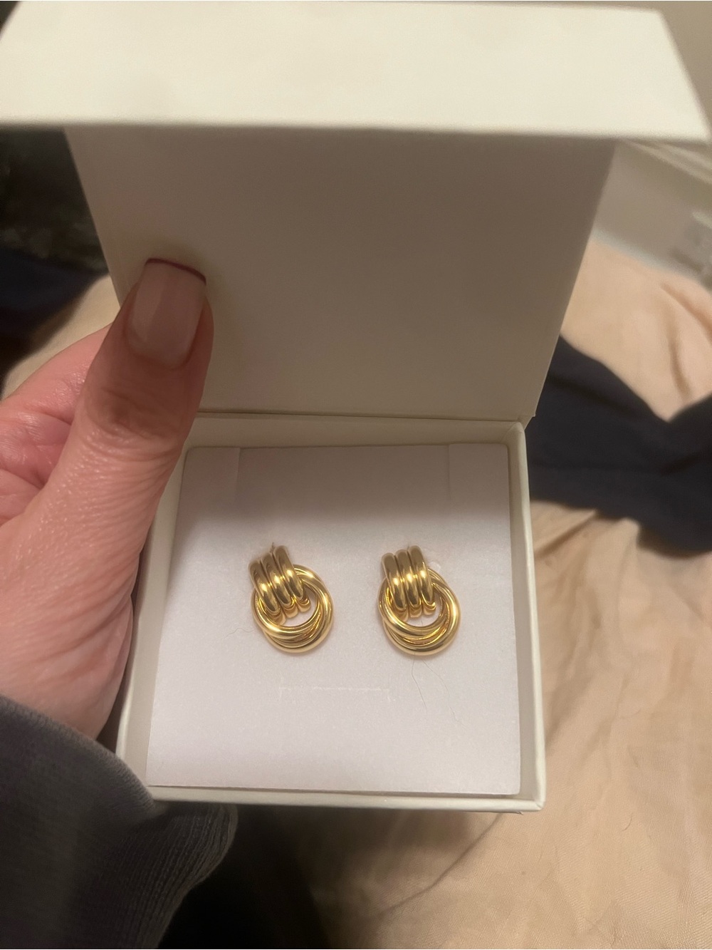 Heaven Mayhem Gold Baby Knot Earrings for Women